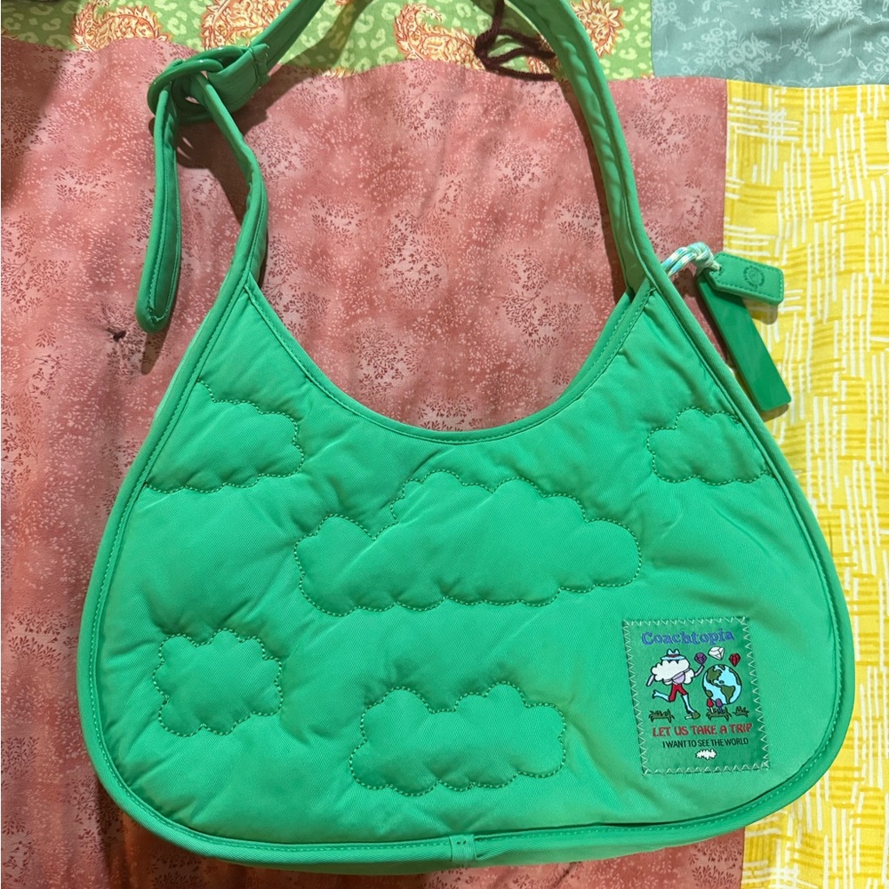 Green Cloud Pattern Shoulder Bag - image 1